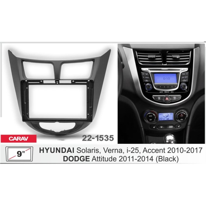Штатная магнитола 22-1535: 9-inch для HYUNDAI SOLARIS, VERNA, I-25, ACCENT 2010-2017 - A7