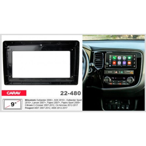 Sistem multimedia audio BORD 22-480: 9-inch MITSUBISHI OUTLANDER 2006-2024, ASX 2010-2021, OUTLANDER SPORT 2010-2019, LANCER 2007-2017, PAJERO 2007-2021, PAJERO SPORT 2008-2017 - A6