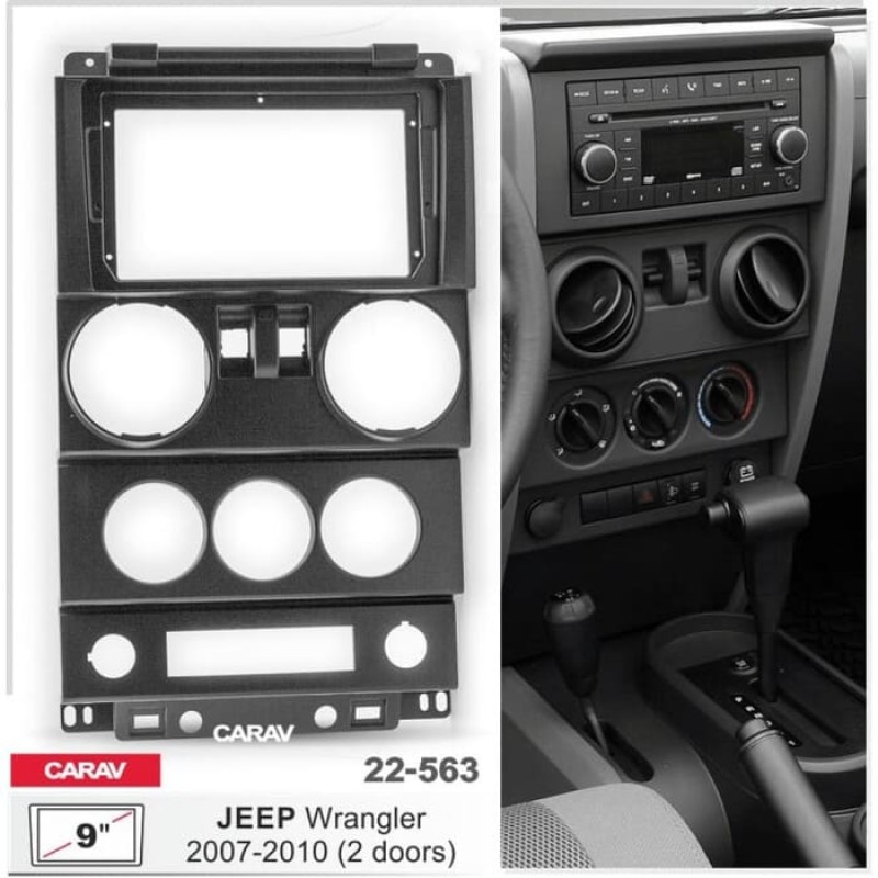 Штатная магнитола 22-563: 9-inch для JEEP WRANGLER 2007-2010 - N10Pro