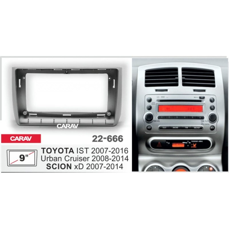 Штатная магнитола 22-666: 9-inch для TOYOTA IST 2007-2016, URBAN CRUISER 2008-2014 - X7