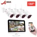 Комплект беспроводного видеонаблюдения wifi на 4 камеры 5MP Anran c LCD монитором 13" 1TB